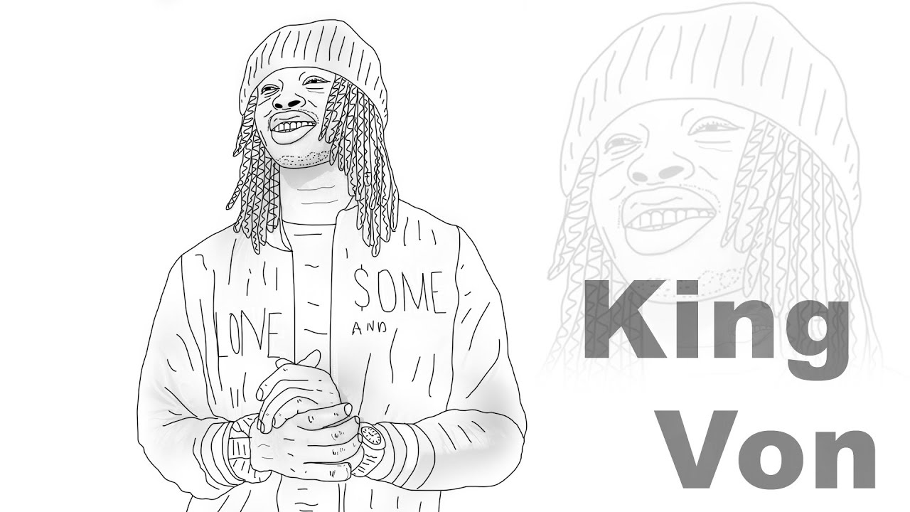 Step by step how to draw king von