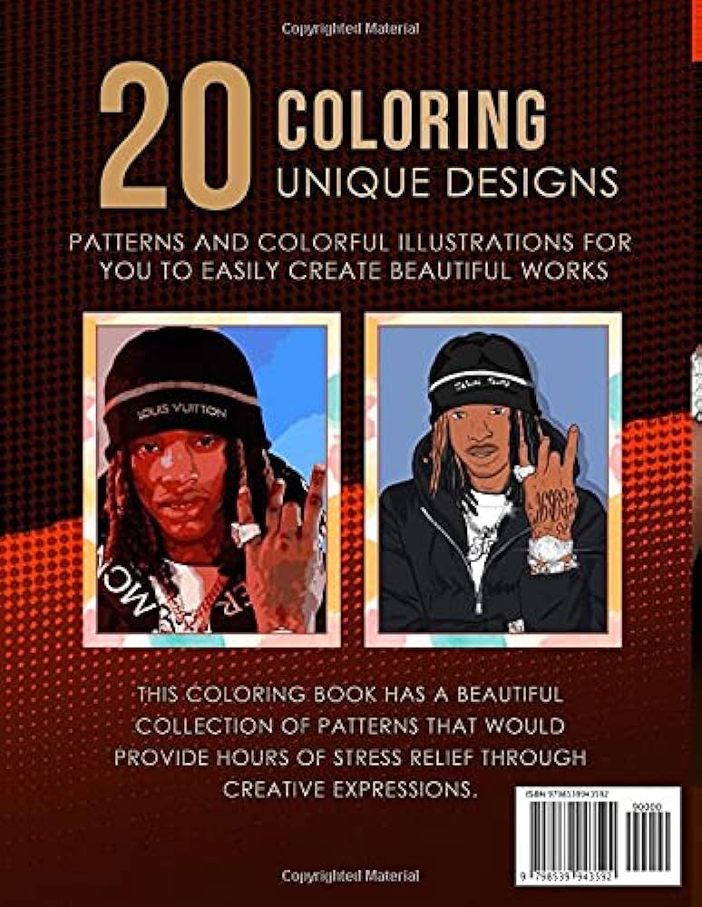 King von coloring book songwriter rapper coloring book get creative be inspired have fun and chill out with x unique pages in both color and black line art relaxing