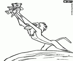 Rafiki and little lion king simba coloring page printable game disegni da colorare pagine da colorare disney idee per disegnare