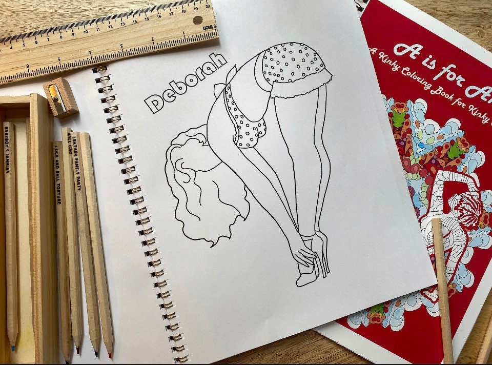 Adult coloring bookpervy pencils bo â kinkthink factory