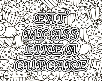 Erotic coloring page swear word coloring adult coloring