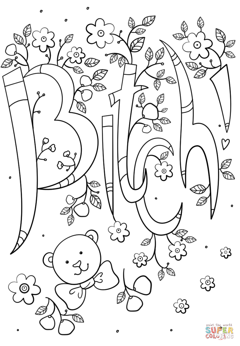 Bitch coloring page free printable coloring pages