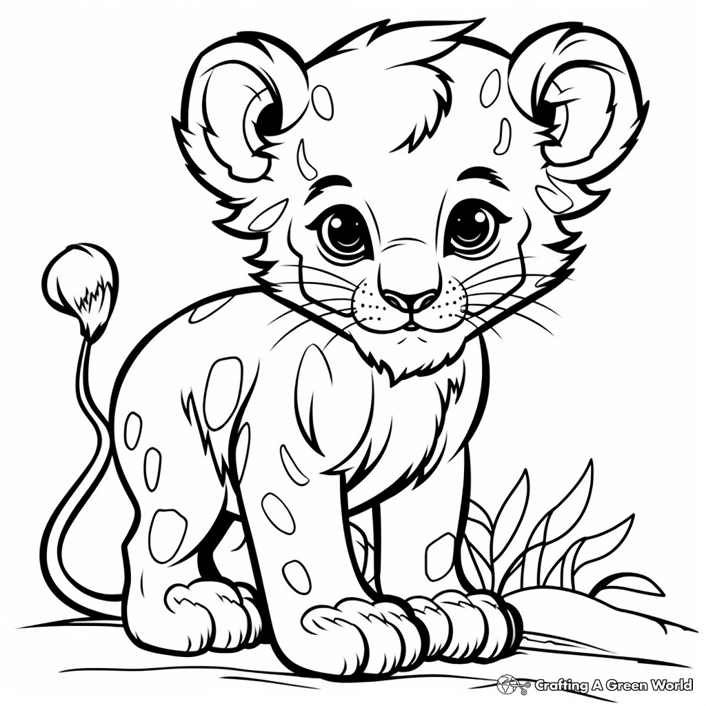 Lion cub coloring pages