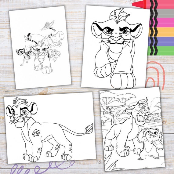 The lion guard mini coloring pages and crayons the lion guard birthday party favors the lion guard party supplies the lion coloring book