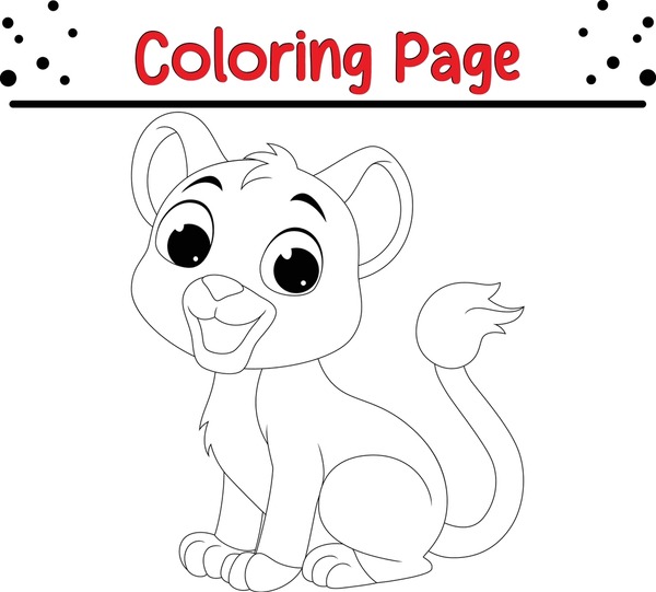 Baby lion coloring royalty