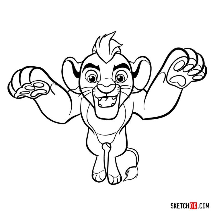 How to draw kion in a jump the lion king characters drawings classic cartoon characters