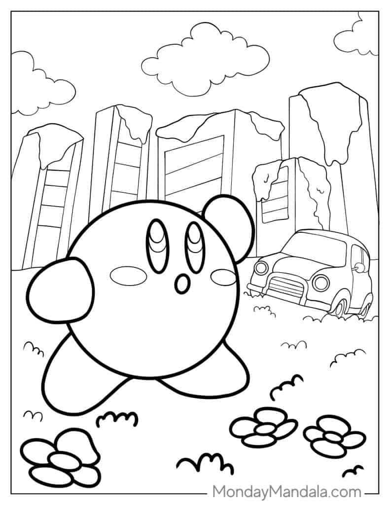 Kirby coloring pages free pdf printables