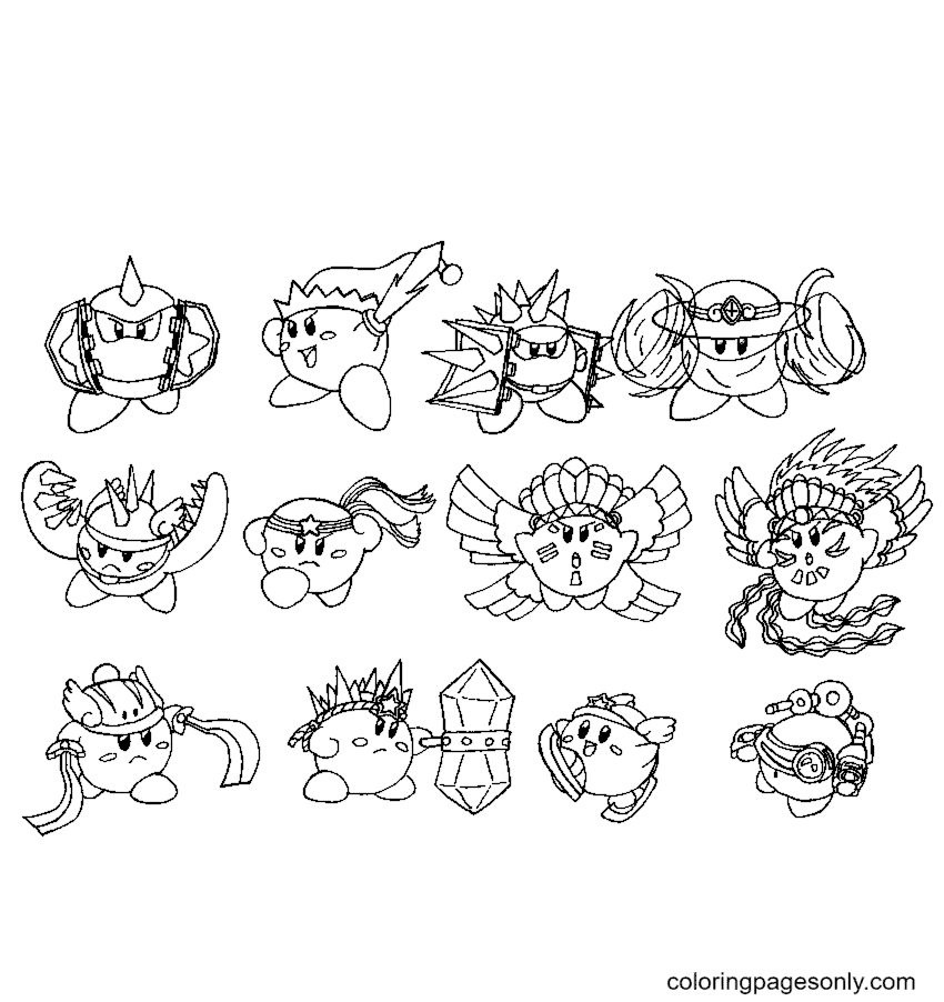 Kirby coloring pages printable for free download