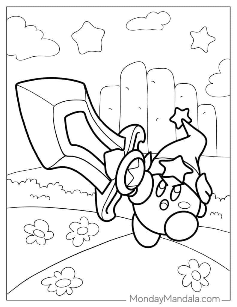 Kirby coloring pages free pdf printables