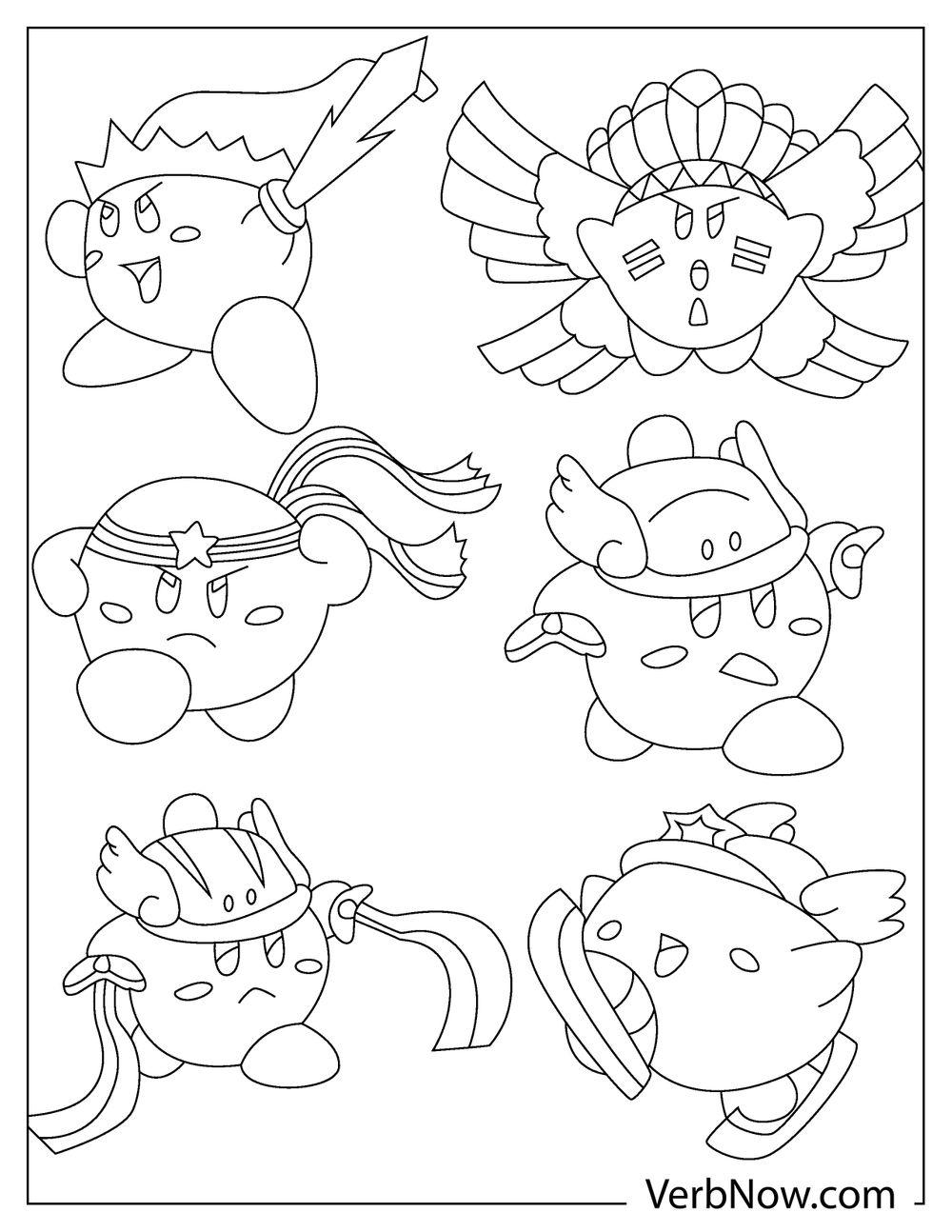 Free kirby coloring pages book for download printable pdf