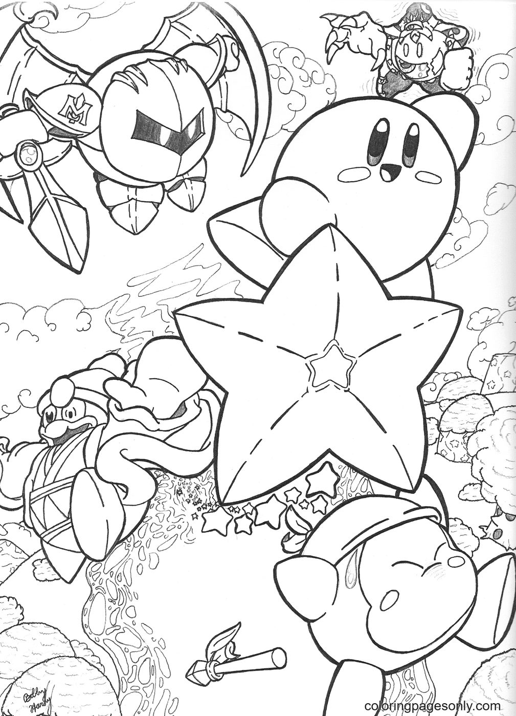 Kirby coloring pages