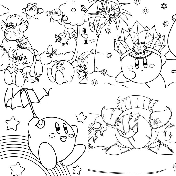 Free kirby coloring pages for kids and adults