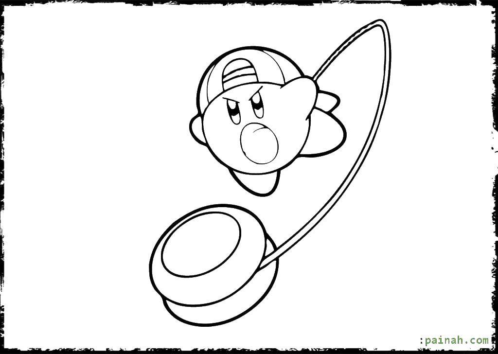 Online coloring pages coloring page kirby with yo yo kirby download print coloring page