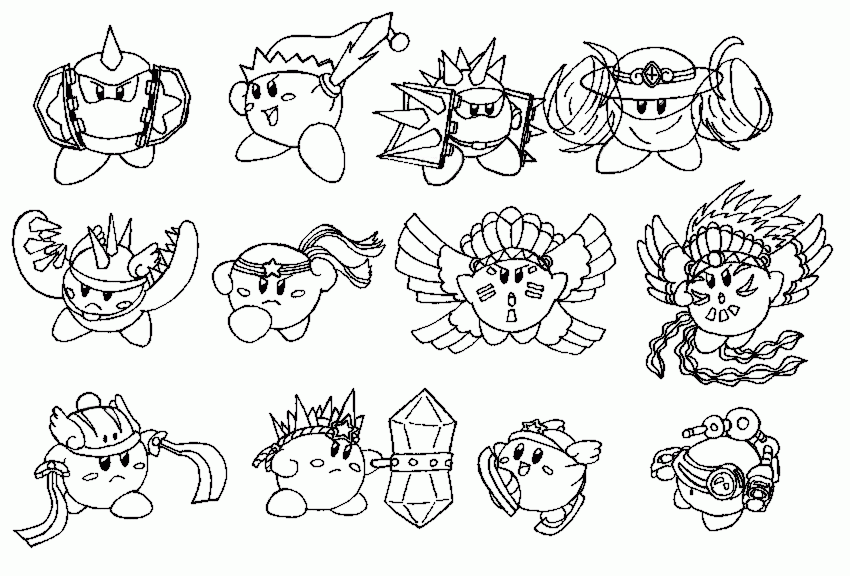 Kirby coloring pages