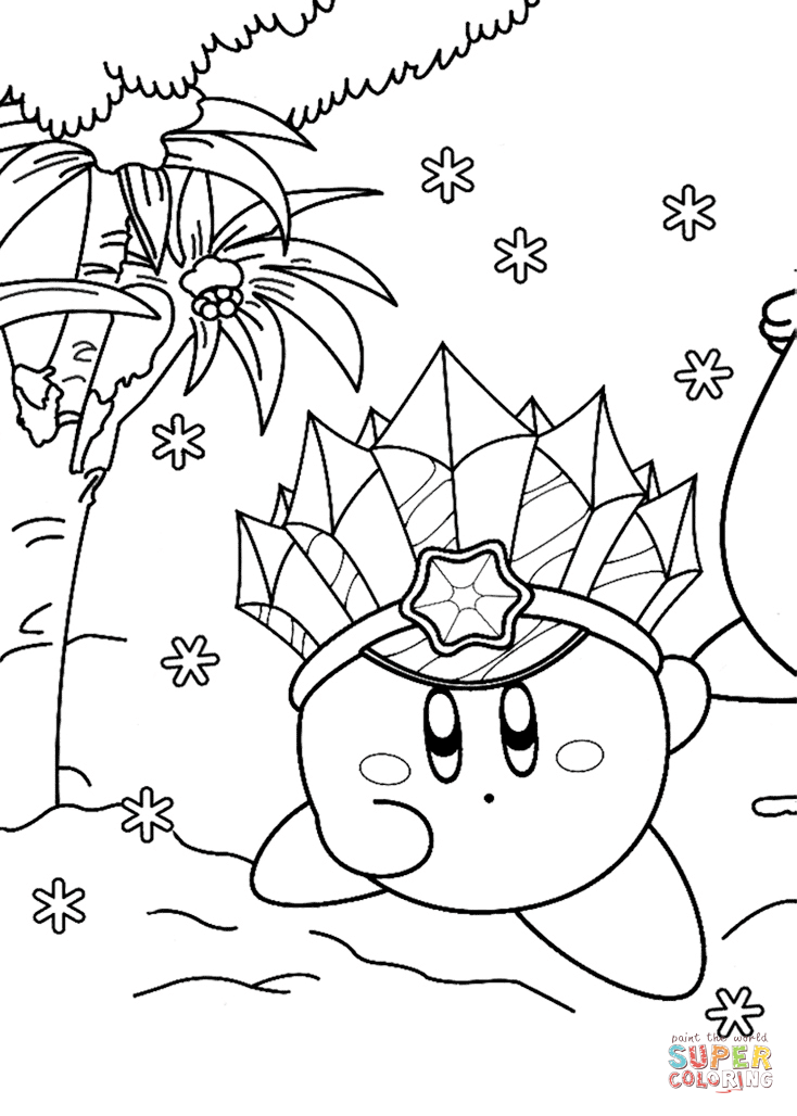 Ice kirby coloring page free printable coloring pages