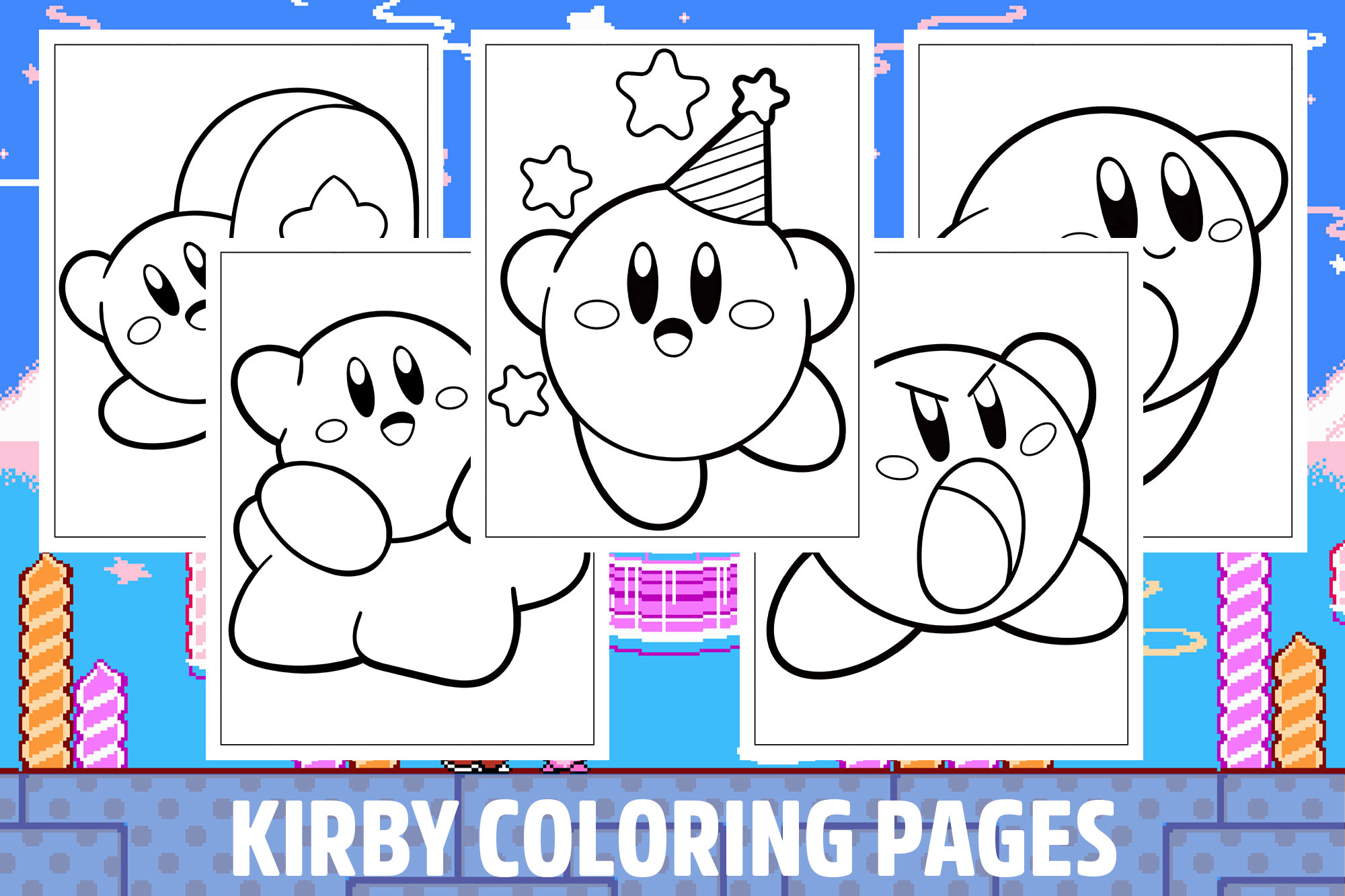 Kirby coloring pages for kids girls boys teens birthday school activity made by teachers