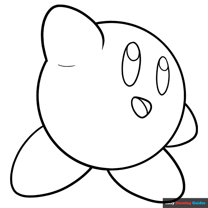 Kirby coloring page easy drawing guides