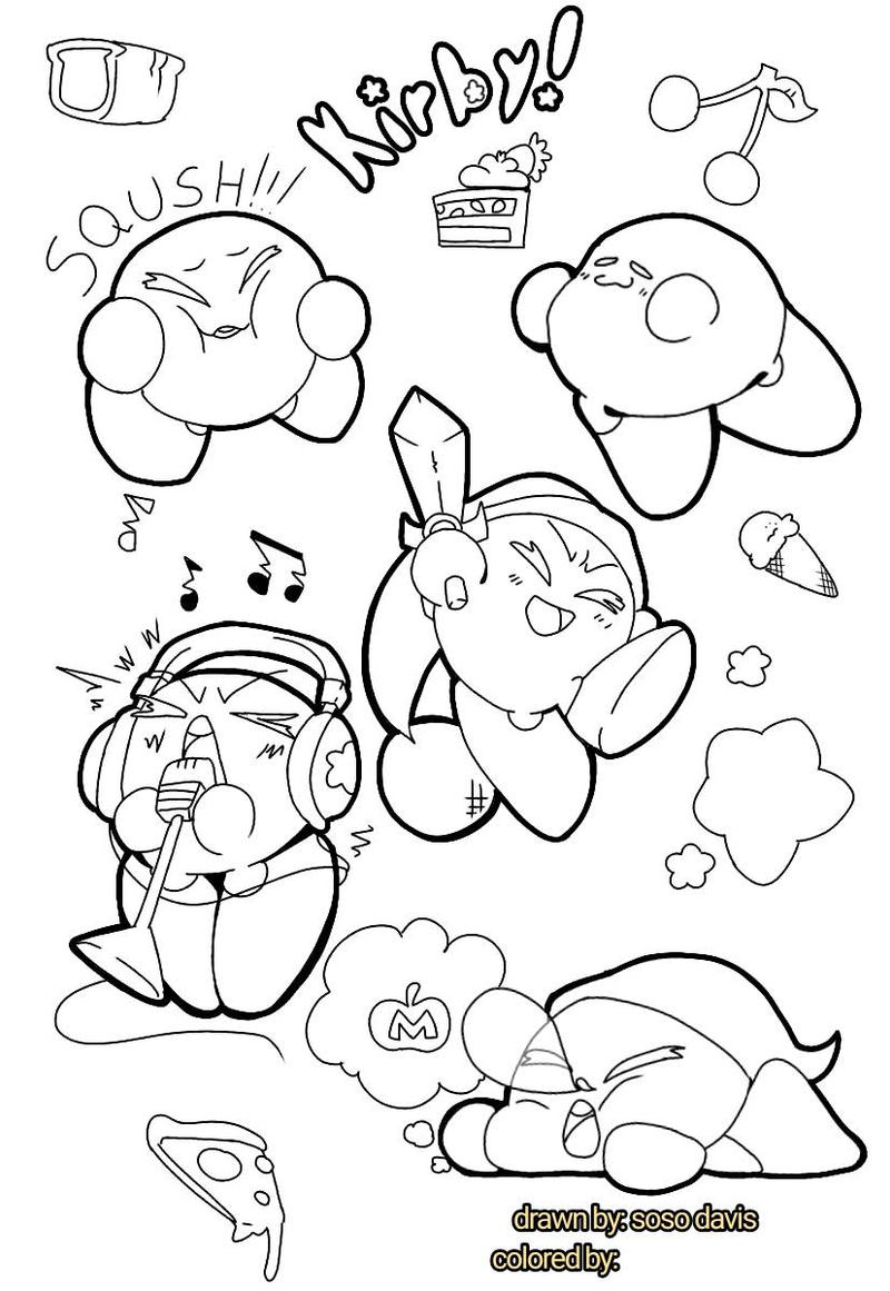Kirby coloring page by sosodavis on