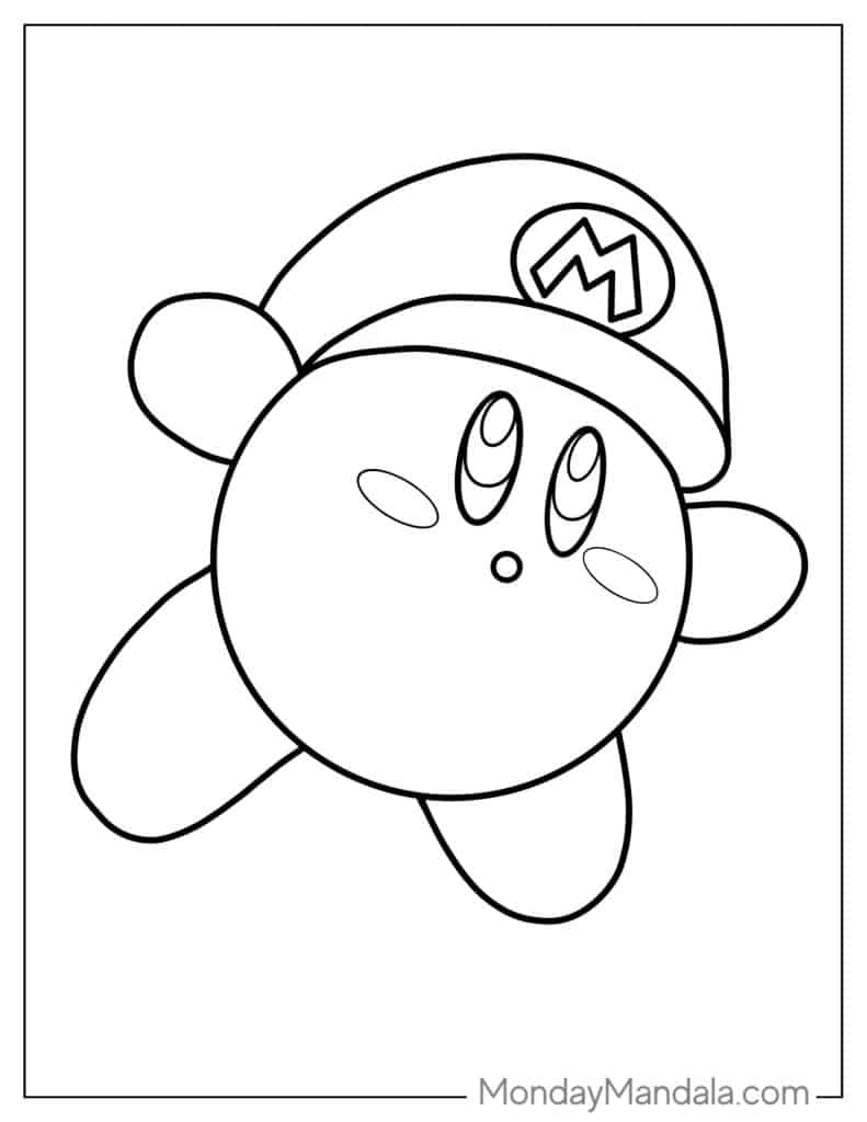 Kirby coloring pages free pdf printables