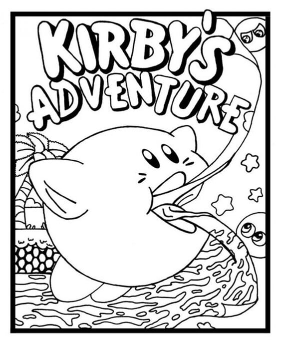 Free easy to print kirby coloring pages