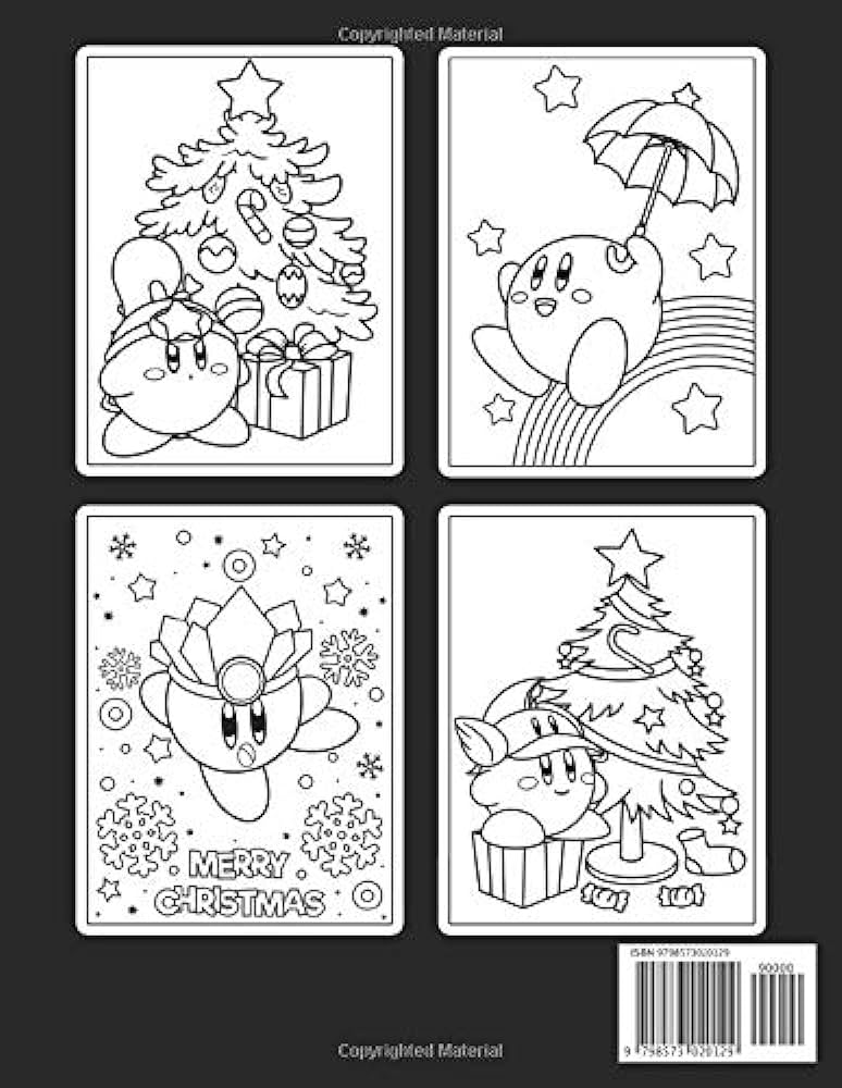 Kirby christmas coloring book for kids colouring book for everyone premium abstract cover vol by