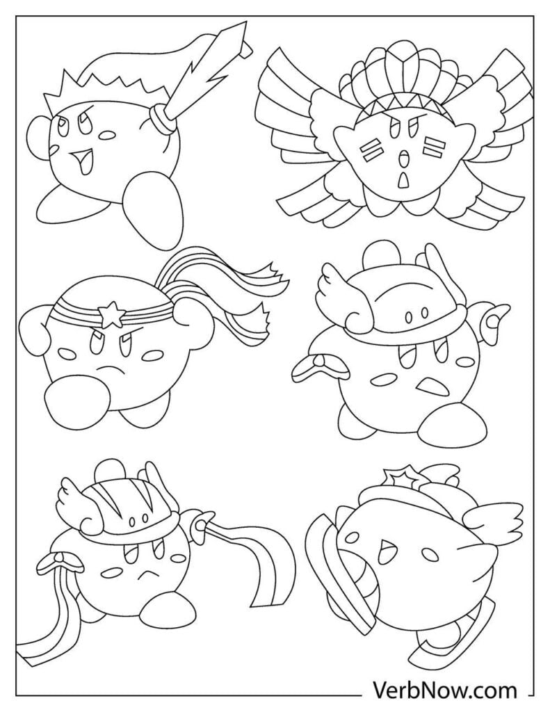 Free kirby coloring pages book for download printable pdf