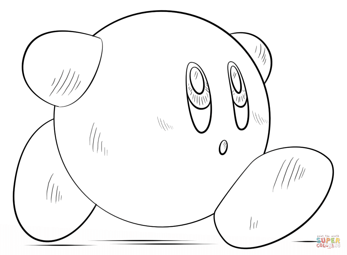 Kirby coloring page free printable coloring pages
