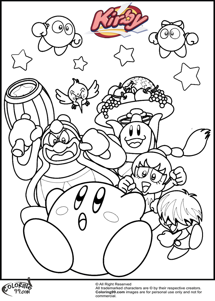 Kirby coloring pages team colors