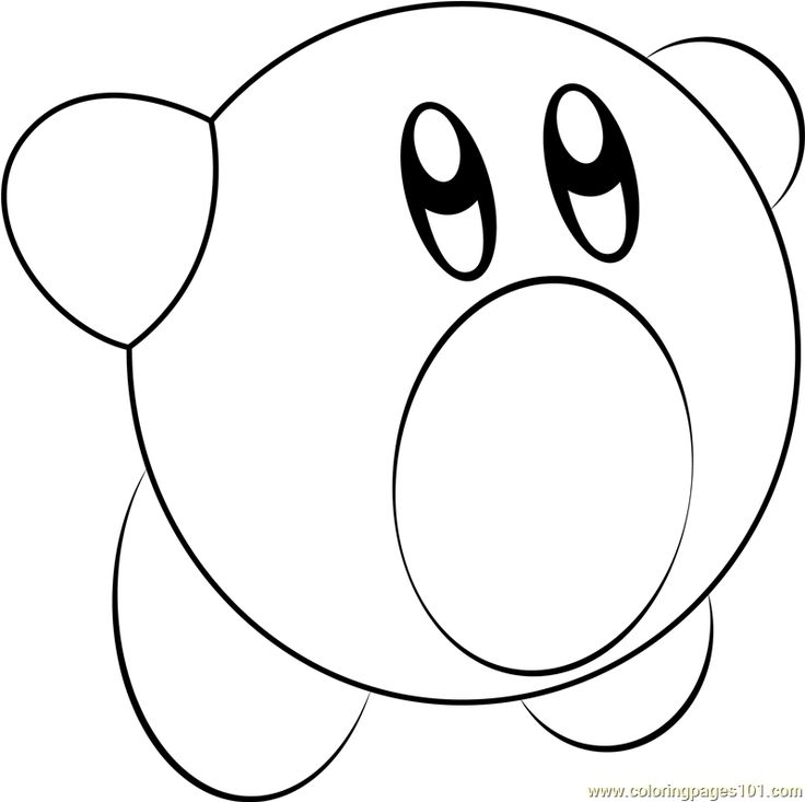 Colorful kirby coloring page for kids