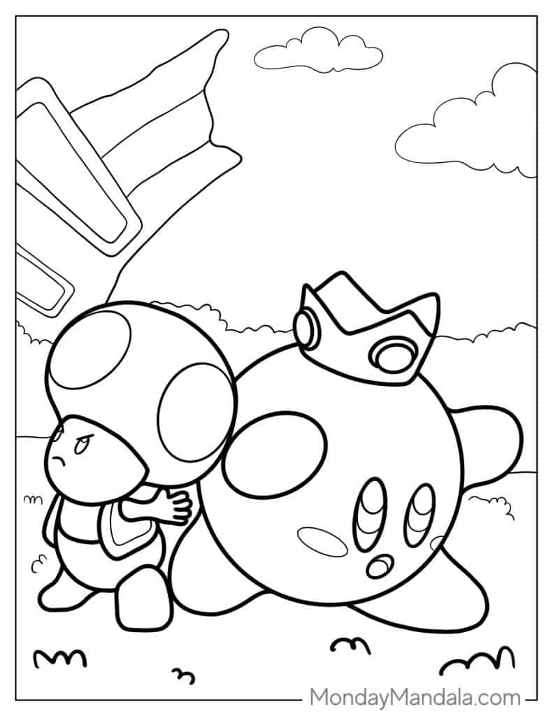 Kirby coloring pages free pdf printables