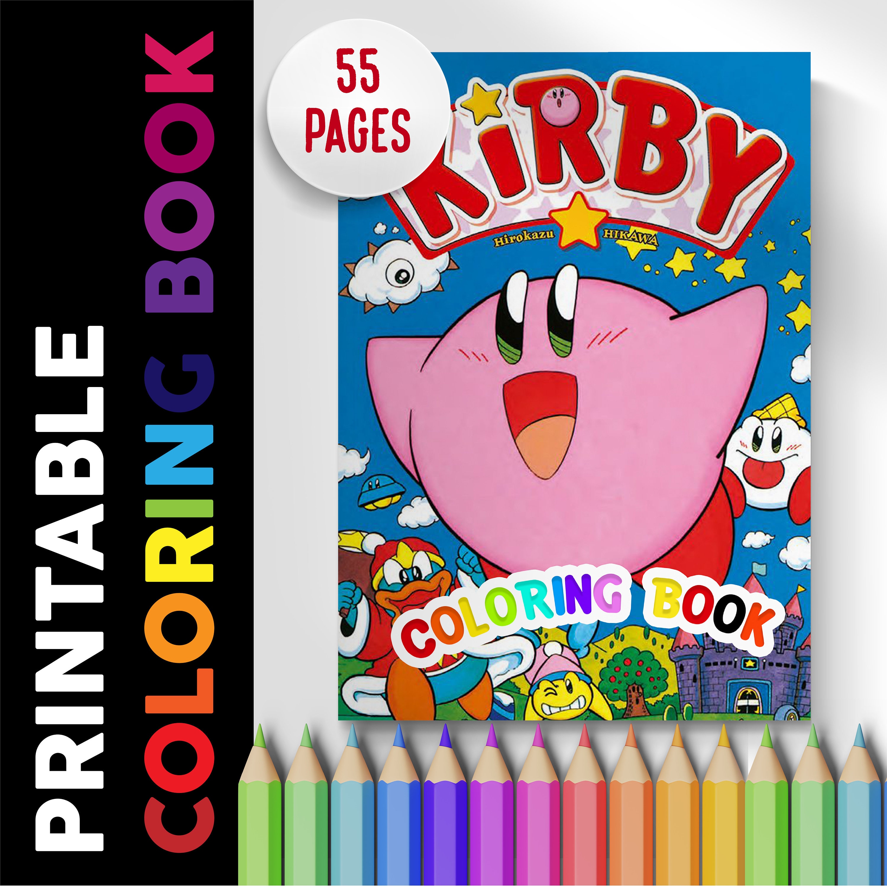 Kirby coloring book pages coloring pages printable instant download