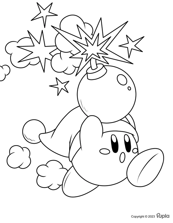 Ðï kirby running with a bomb