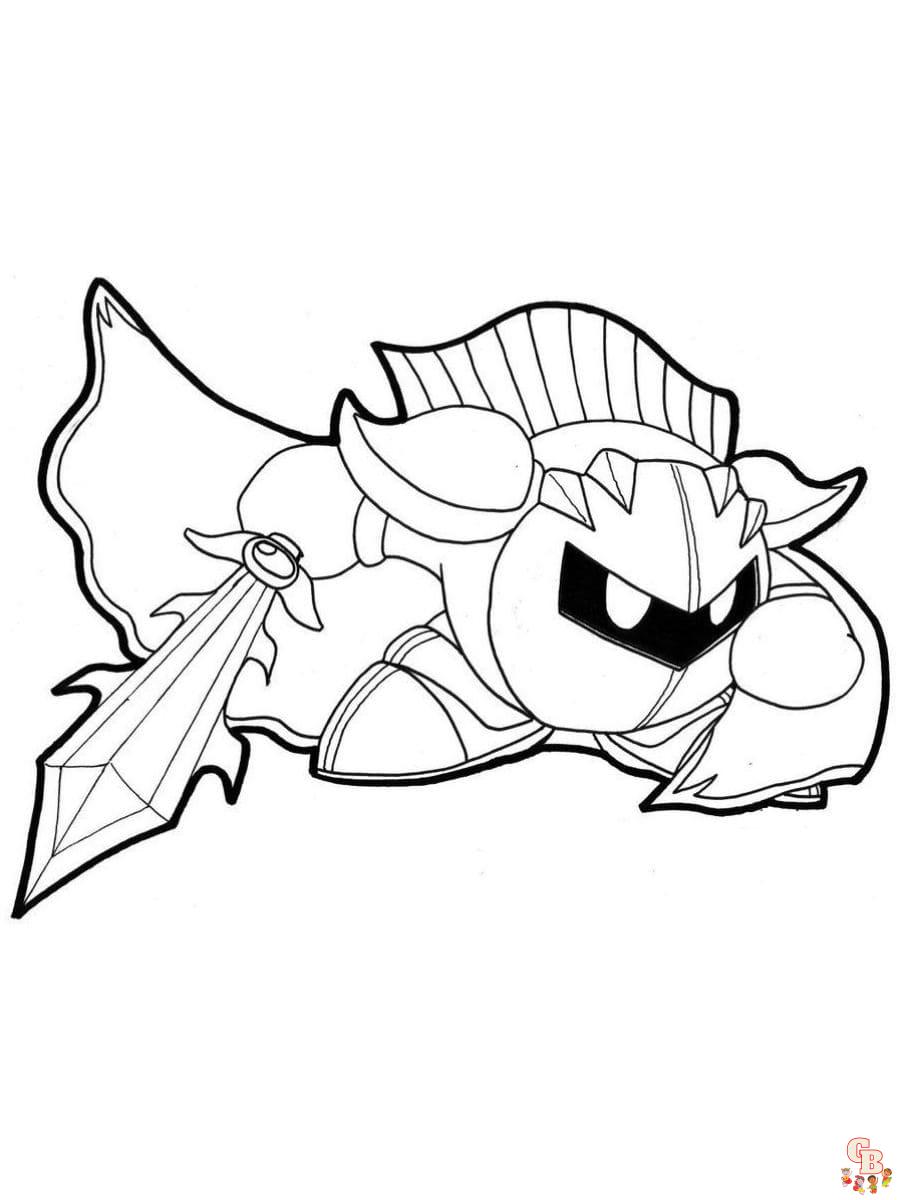 Printable meta knight coloring pages free for kids and adults