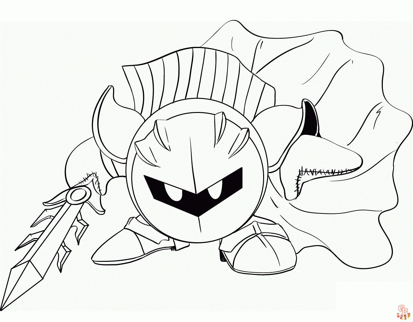 Printable meta knight coloring pages free for kids and adults