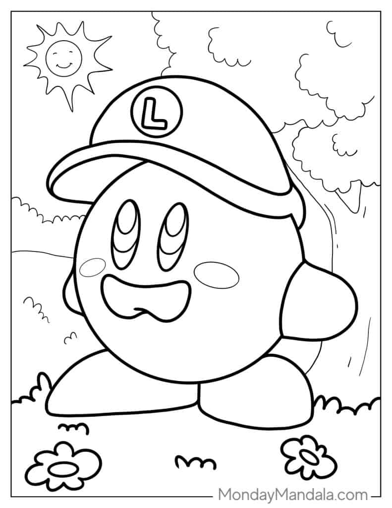 Kirby coloring pages free pdf printables