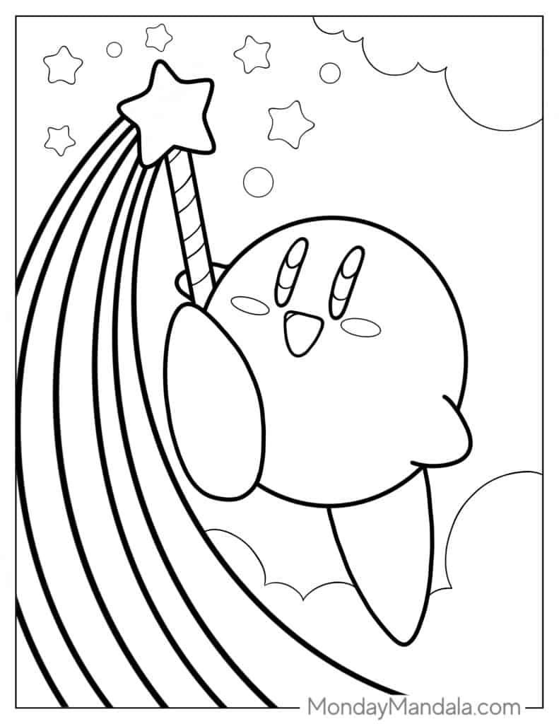 Kirby coloring pages free pdf printables