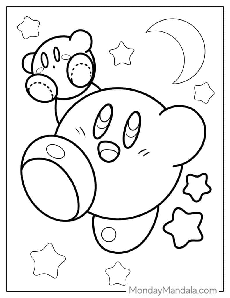 Kirby coloring pages free pdf printables