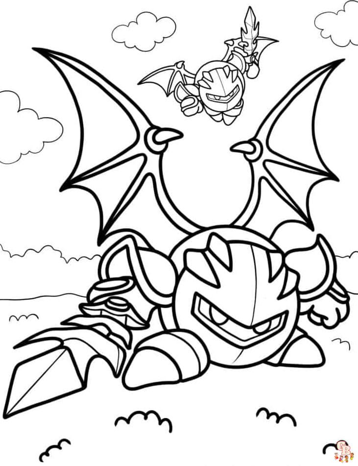 Printable meta knight coloring pages free for kids and adults