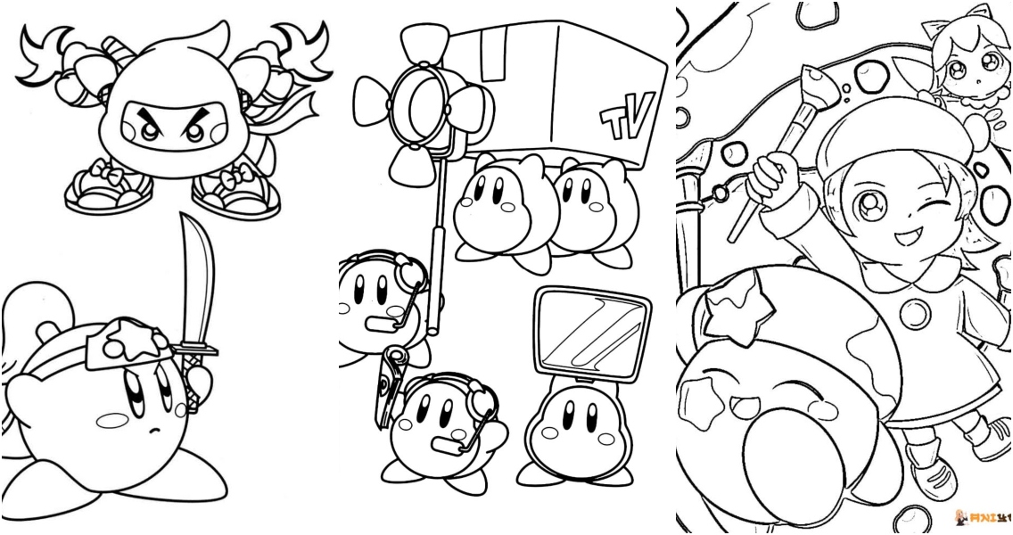 Free kirby coloring pages for kids and adults