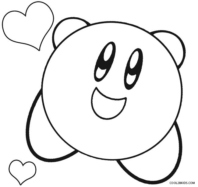 Printable kirby coloring pages for kids