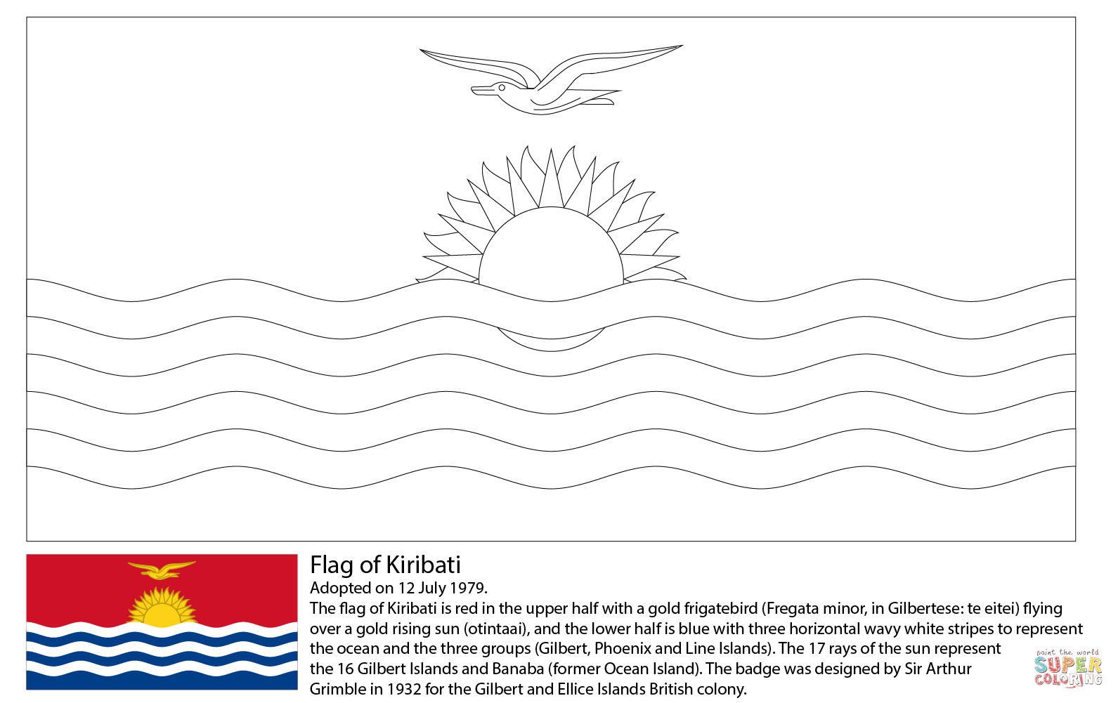 Flag of kiribati coloring page free printable coloring pages