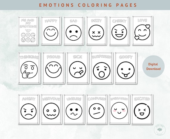 Emotions coloring pages coloring activities for kids kids learning tool teaching resources learning tool play therapy kids feelings