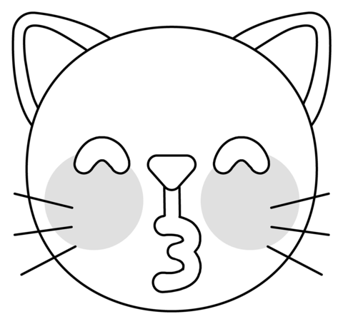 Kissing cat emoji coloring page free printable coloring pages