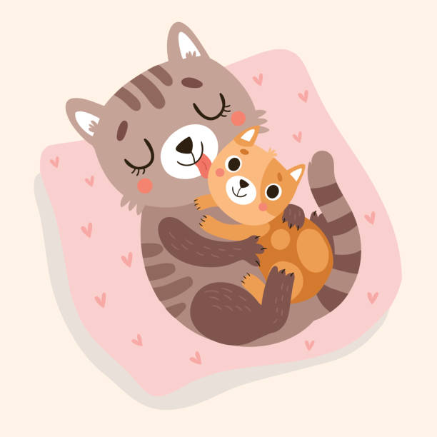 Cat kiss stock illustrations royalty