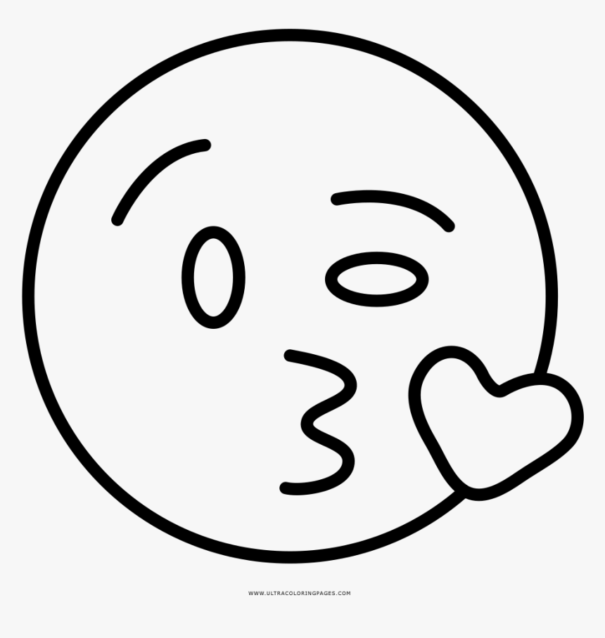 Kiss emoji coloring page hd png download