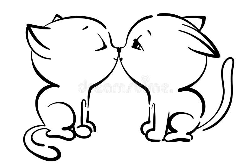 Cats kiss stock illustrations â cats kiss stock illustrations vectors clipart