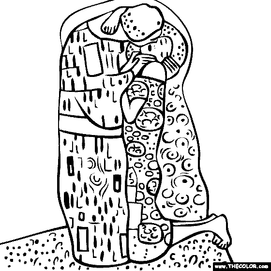 Gustav klits the kiss coloring page