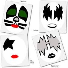 Image stencil wheel kiss rockband templates used their make up designs to create paper templates for which i stenciâ kiss face paint kiss makeup makeup stencils