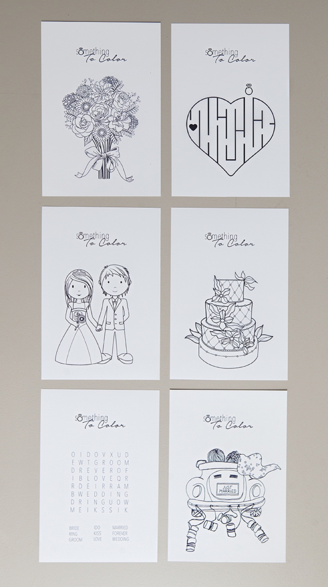 Print these free coloring pages for the kids at your wedding