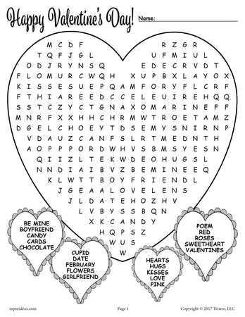 Free valentines day worksheets printables â